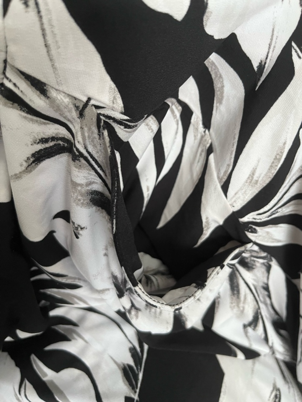 Lane Bryant Black and White Tropical Print A-Line Skirt - Picture 13 of 16